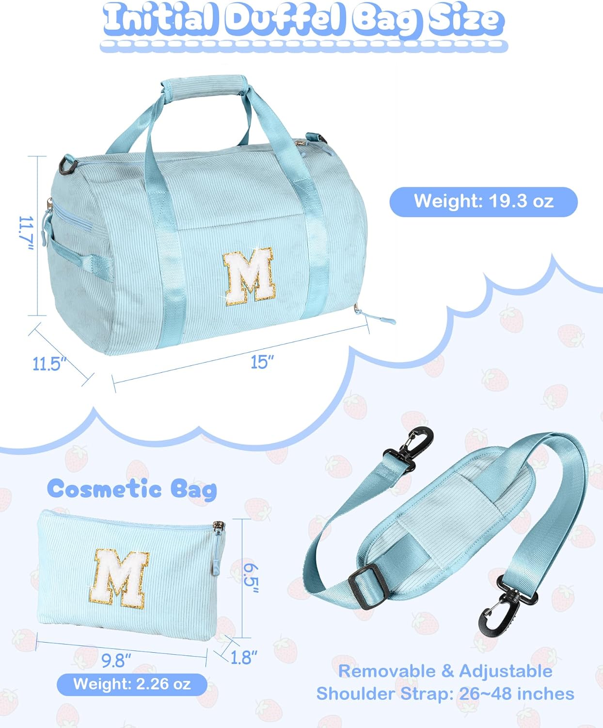 Skiennix Girls Gym Bag - Personalized Dance Duffle with Shoe Compartment & Toiletry Bag | Ideal Gift for 8-Year-Olds
