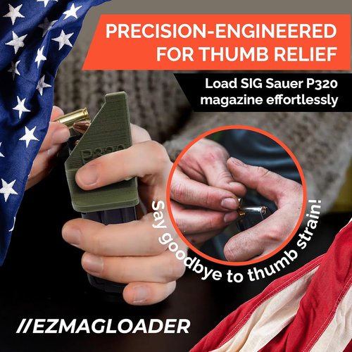EZMAGLOADER Magazine Loader for SIG Sauer P320 9mm - Effortless Loading with Comfortable Grip - Speed Loader Accessory