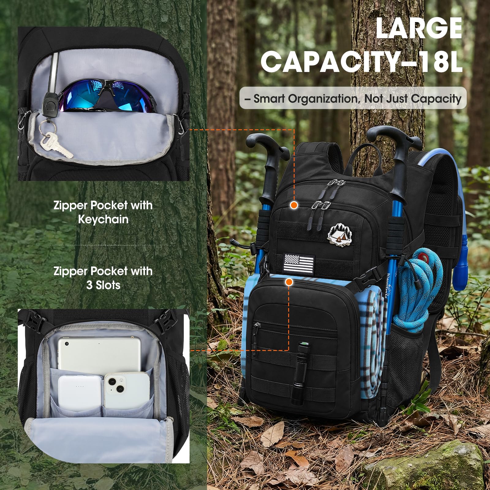 RAINSMORE Lightweight Running Hydration Backpack with 2L Water Bladder