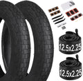 Yeesport 12.5" Kid Bike Tire - Heavy Duty 2-Pack with Inner Tubes & Repair Kit | 12.5x2.25 Schrader Valve