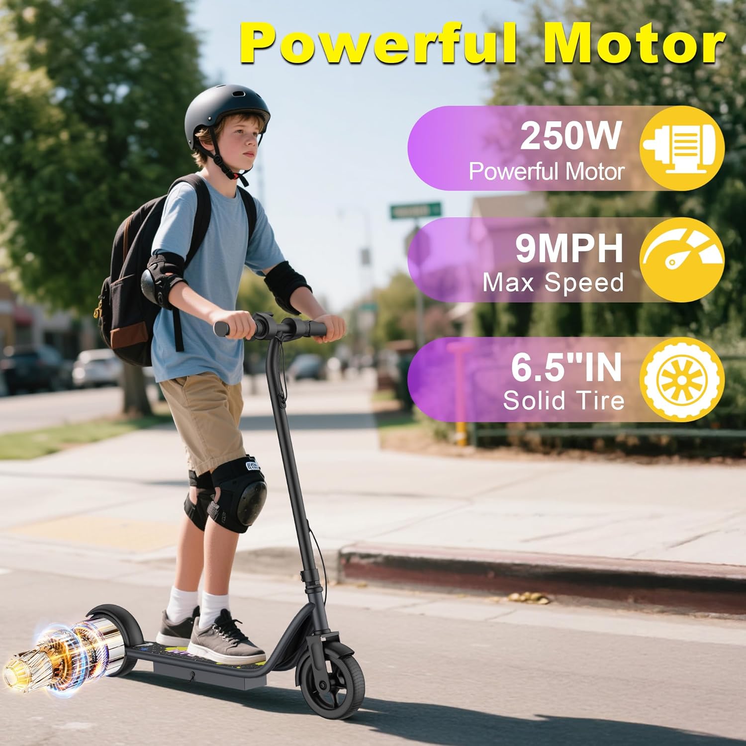 VOLPAM Electric Scooter - Dual Suspension, 19/22 MPH, 500W/800W Motor, Long Range Up to 60 Miles