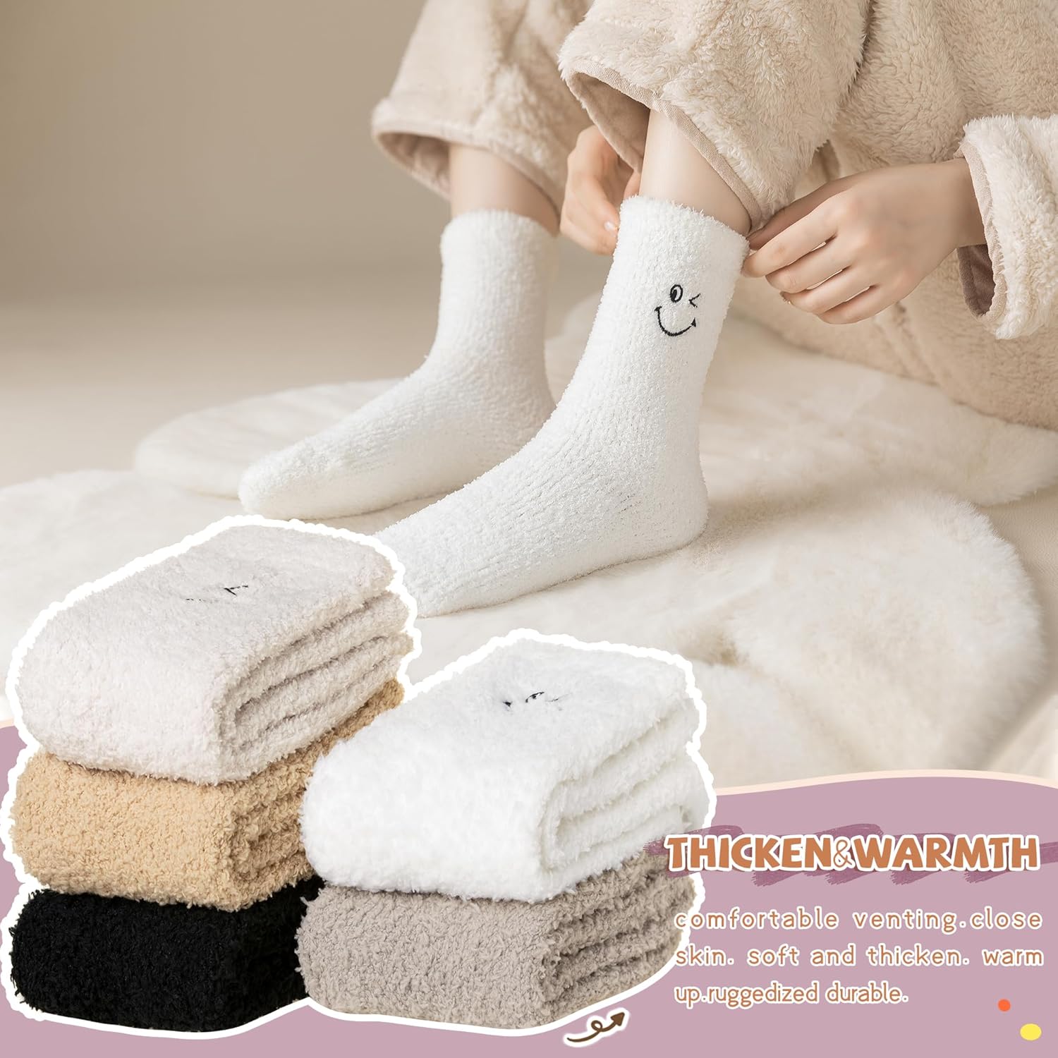 WEVIAS Women's Fuzzy Socks - Cozy Plush Winter Slippers for Ultimate Comfort | Soft Fleece Design
