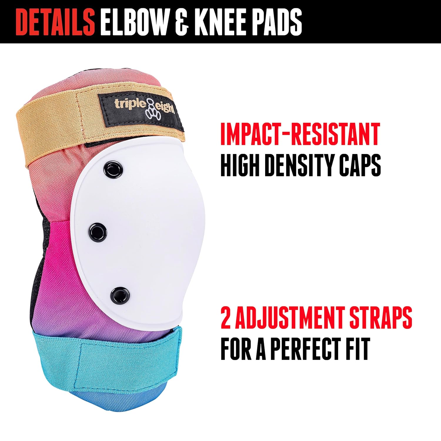 Triple Eight Saver Series Pad Set - 3-Pack Protective Gear for Skateboarding & Biking