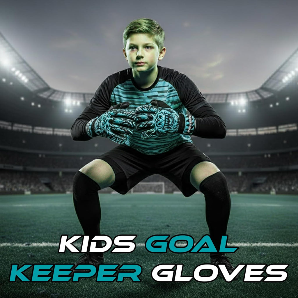 Skiennix Kids Soccer Goalie Gloves - Durable Youth Goalkeeper Gloves with Strong Grip & Comfort