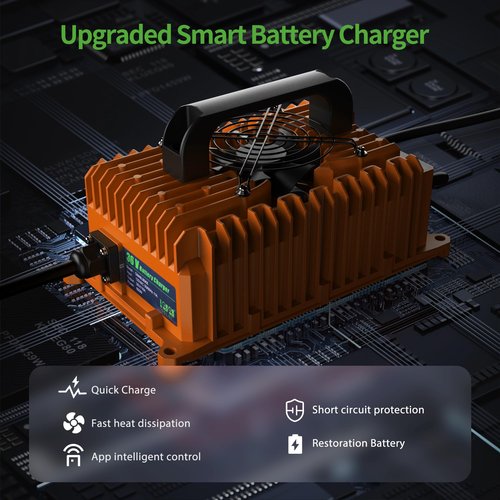 10L0L Golf Cart 18 AMP 36 Volt EZGO TXT Battery Charger with D Style Plug for Golf Carts with a Lead-Acid Battery, Maintenance-Free Battery & Lithium Battery, 18A 36V Fast Charging & Light Portable