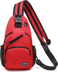 Skiennix Convertible Sling Bag - Lightweight Crossbody Backpack for 7.9" Tablet | Casual Travel & Hiking (Red)