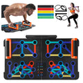 SQUATZ Portable Push Up Board - Bars Includes 5 Resistance Bands, Bag, and Pilates Rod - Work Out Equipment for Home Gym for Full Body - Strength Training Equipment Handles - Capacity 1,100 LBS