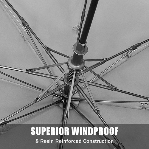 G4Free 62-Inch Portable Golf Umbrella - Large Oversized Double Canopy, Windproof & Waterproof (Gray)