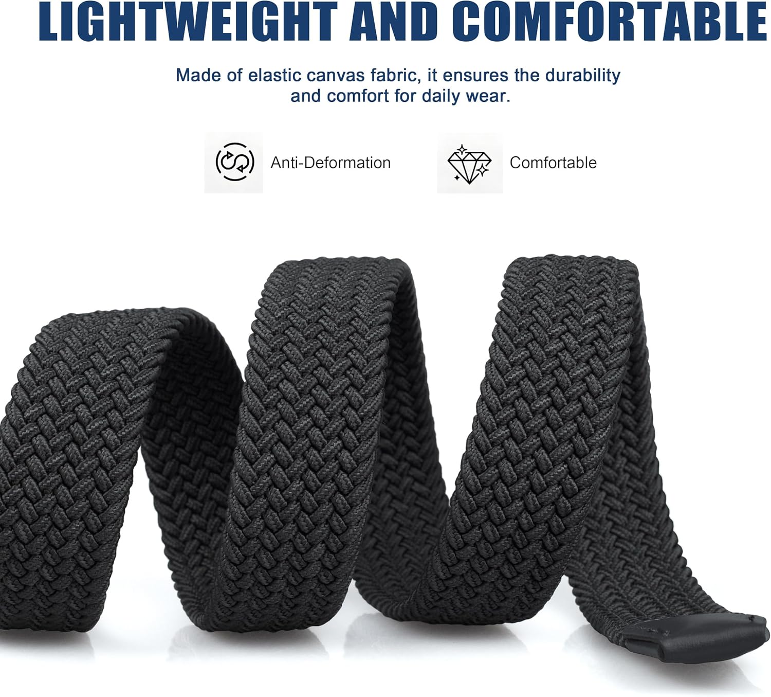 UNGGJKB Men's Woven Golf Belts - 2 Pack Elastic Casual Belts for Jeans | Perfect Gift Option