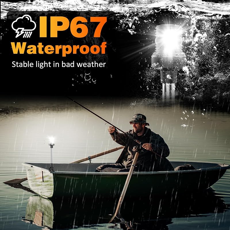 18 Inches LED Boat Anchor Light – 3NM 360° White Navigation Light, IP67 Waterproof, Fold-Down Rear Stern Light for Pontoon Boats (12-24V) - Variation: 18 Inches