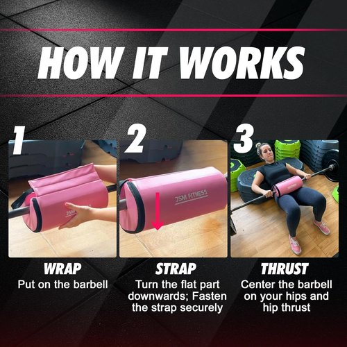 Hip Thrust Barbell Pad - Extra Thick Cushion for Glute Exercises | Ideal for Gym Workouts (Red)