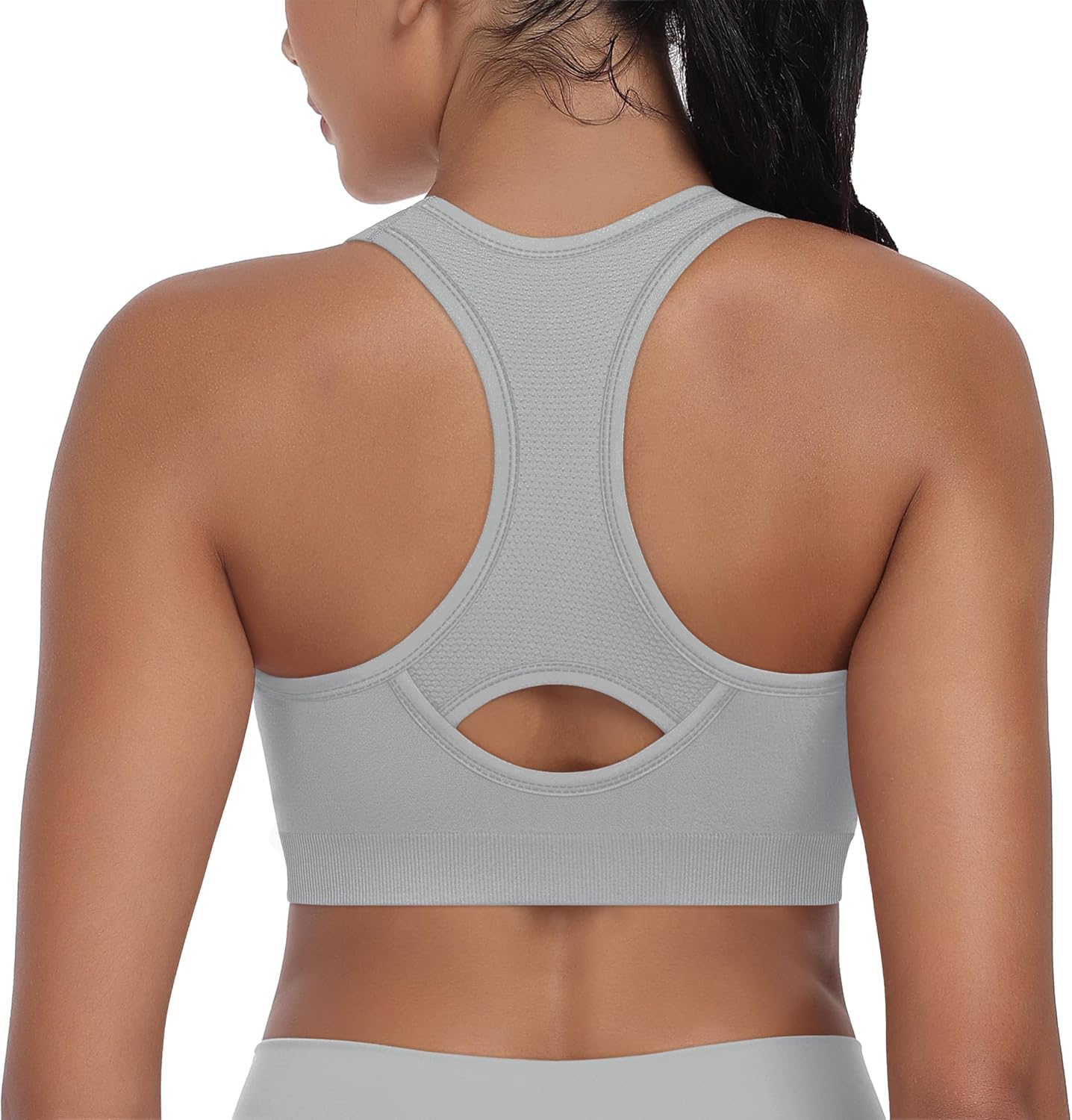 Skiennix 3-Pack High Impact Racerback Sports Bras - Padded Wirefree Workout Bra for Gym & Yoga