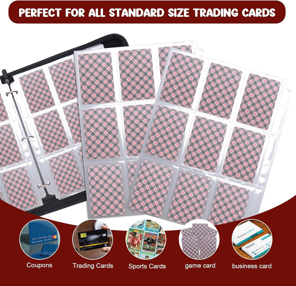 Skiennix Card Binder - 900 Pockets Trading Card Holder with 50 Removable Sleeves | Organized for Kids