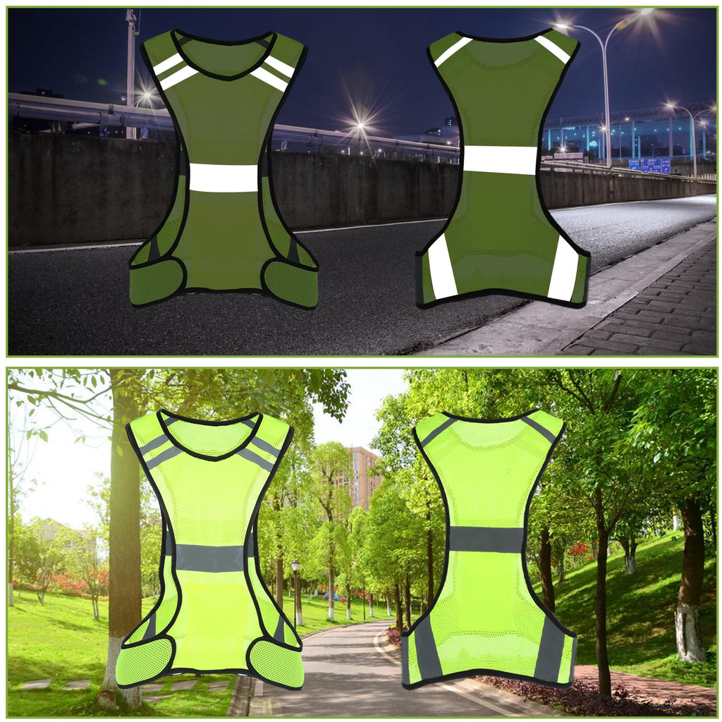 YBEATY Reflective Running Vest High Visibility Reflector Vest with Large Pocket Safety Running Gear for Runners Biking Walking Women Men Lightweight Comfy