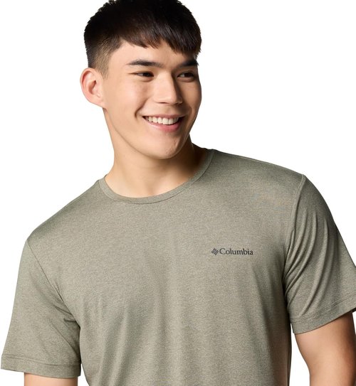 Columbia Men's Kwick Hike Graphic Tee - Short Sleeve, Stone Green Heather, Size Medium