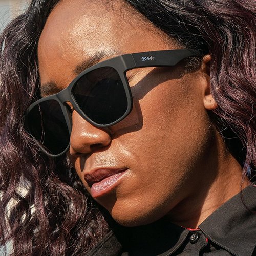 Goodr Hooked On Onyx Polarized Sunglasses - Black Frame, UV400 Protection, No Slip, No Bounce, Large Size