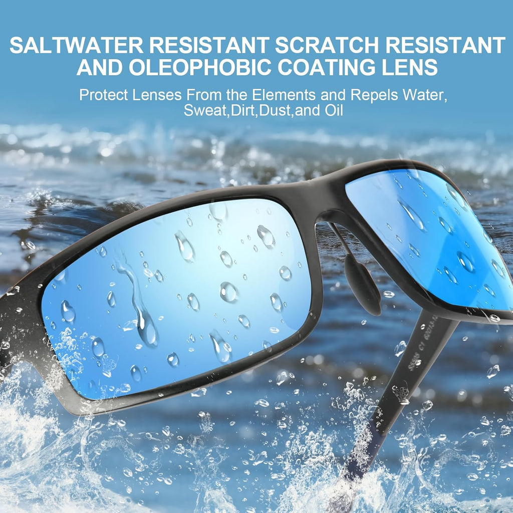 Skiennix Unbreakable Polarized Sports Sunglasses - Scratch & Seawater-Proof Lens, Aluminum Frame