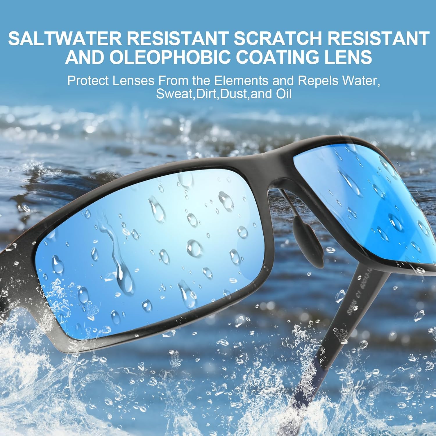 Skiennix Unbreakable Polarized Sports Sunglasses - Scratch & Seawater-Proof Lens, Aluminum Frame
