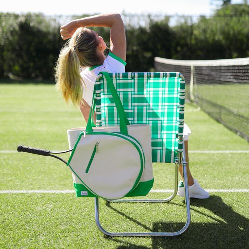 Ame & Lulu Canvas Volley Tennis Tote Bag (Green)