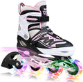2PM SPORTS Cytia Pink Girls Inline Skates - Adjustable Light-Up Wheels for Fun & Safety