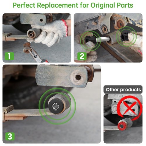 10L0L Golf Cart Spring Bushing Kit with Screw Nut-Rear Leaf Springs Shackles Bushing Sleeve for EZGO TXT/Medalist (1994-up) & Club Car DS (1981-up), Replaces Parts 70289-G02 70291-G01 14158-G1