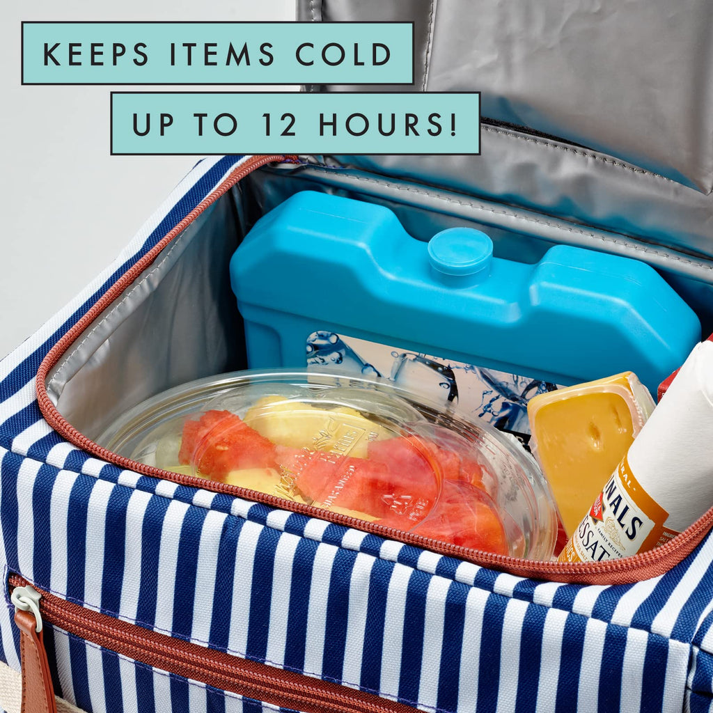 Cool Coolers by Fit + Fresh, XL Cooler Ice Block, Large and Powerful Ice Pack, Perfect for Insulated Cooler, Beach Bag, Backpack Cooler & Travel, 1PK, Blue