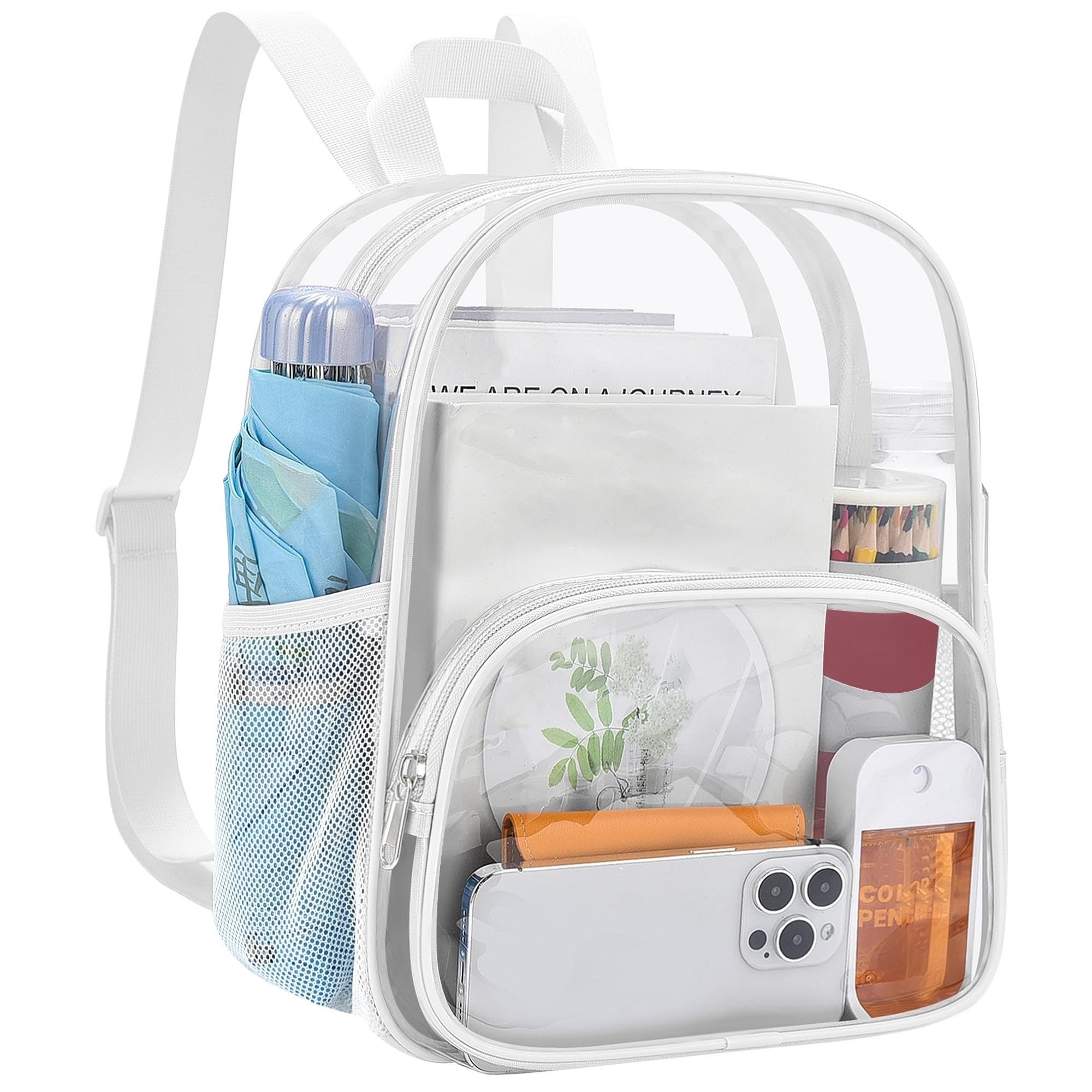USPECLARE Clear Backpack for Stadium Events Small Clear Backpack 11.5x9.5x6 for Concert Sport Events Work Travel