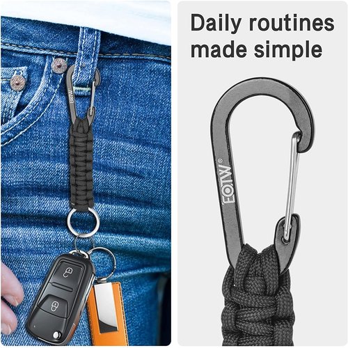 EOTW Carabiner Keychain - Durable Paracord Clip for Camping, Hiking & Fishing | Compact Organizer