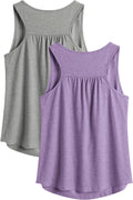 PINSPARK Workout Tops for Women - Lightweight Racerback Tank Shirts | 2-Pack S-3XL for Yoga & Gym