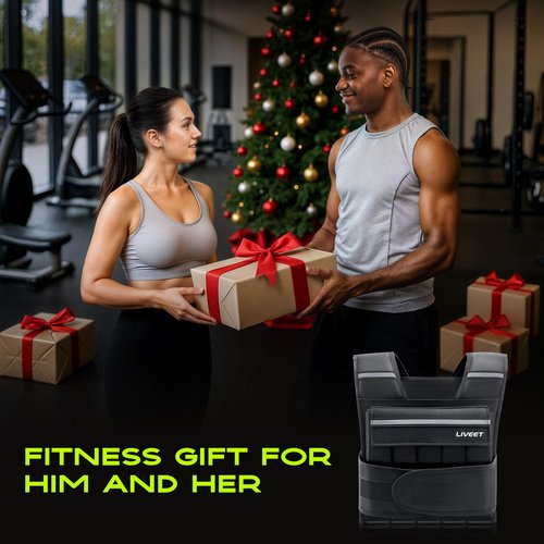 Liveet Adjustable Weighted Vest for Men Women, 20lb Weight Vest with 20 Removable Weights, Heavy Duty Running Vest with Reflective Strips for Walking Strength Training Calisthenics