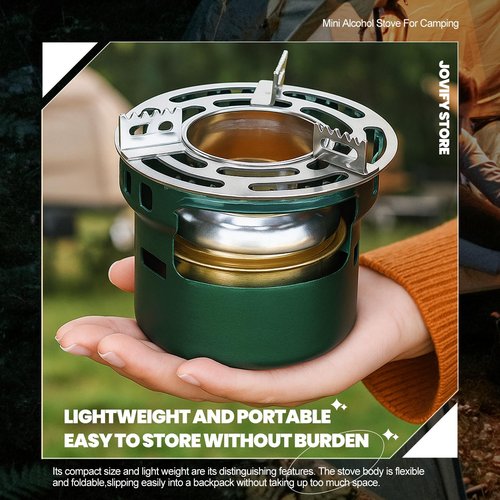 Alcohol Stove Camping Portable Backpacking Lightweight Alcohol Burner Stove with Aluminium Stand for Outdoor Hiking Picnic Emergency Coffee Camping