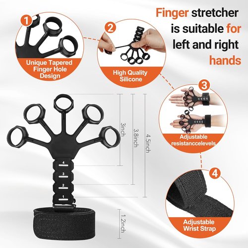 Grip Strength Trainer Kit - 5 Pack Adjustable Resistance Hand Grippers & Finger Exercisers for Muscle Recovery
