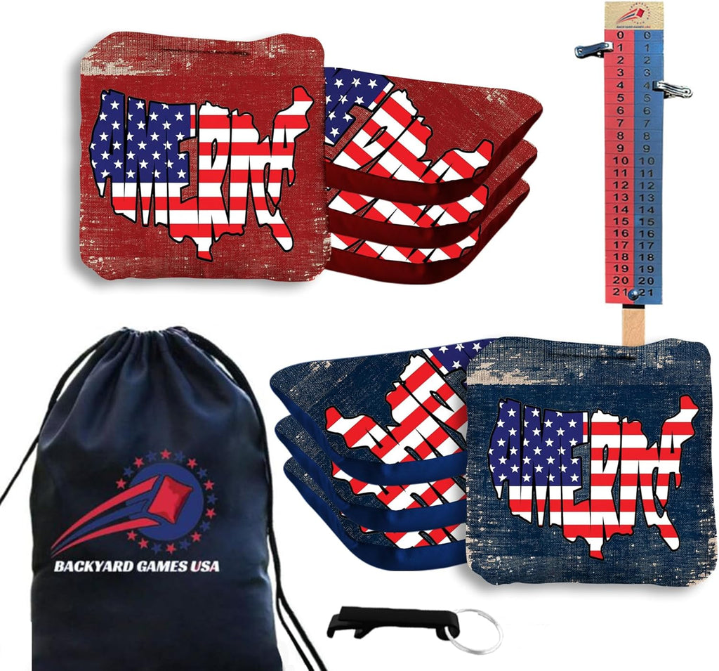 Pro Cornhole Bags by CornholeGamesUSA - Regulation Set of 8 for Tournament Play | Slick n Stick Design