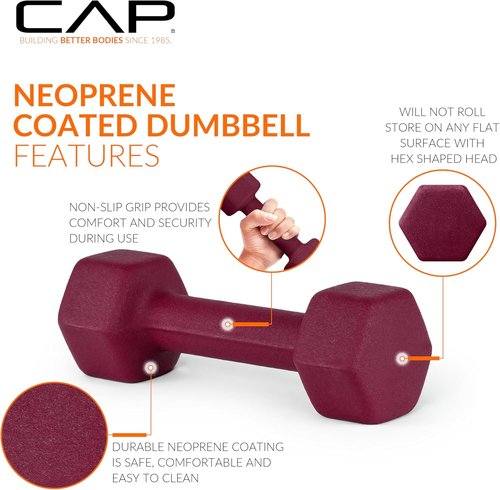 CAP Barbell Neoprene Dumbbell Weights - Durable Pairs & Sets in Multiple Colors