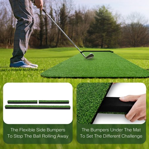 Wekin Golf Putting Green Mat Indoor,3x10ft Thickening Outdoor Portable Golf Game Set Training Turf with Side Border,Movable Cup for Home Backyard Office