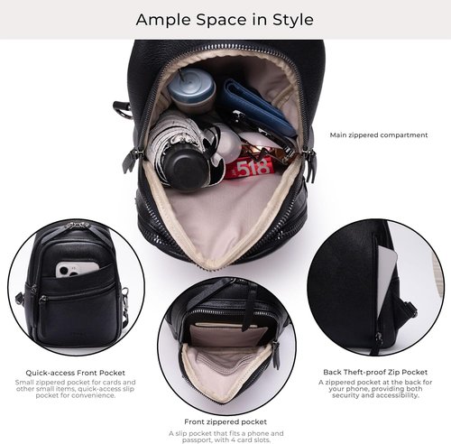 Alldaily Sling Bag for Women - Fashionable Leather Crossbody Purse | Trendy Travel Chest Bag (Black)