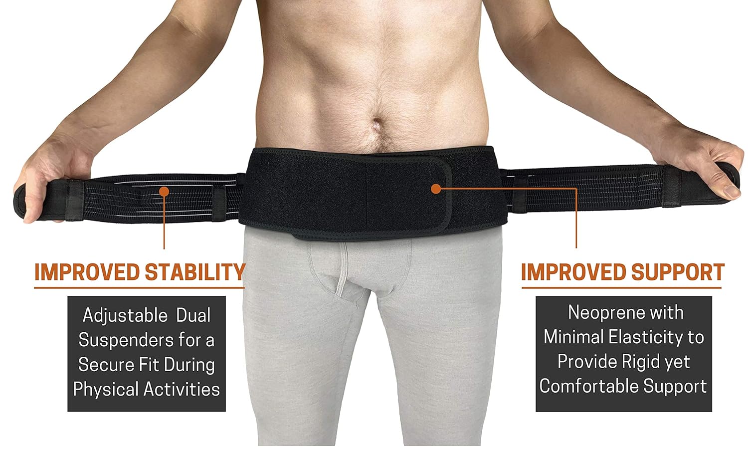 Trochanter Brace | Sacroiliac Hip Belt for Men & Women - Relieves Sciatic & Lower Back Pain (Regular, Black)