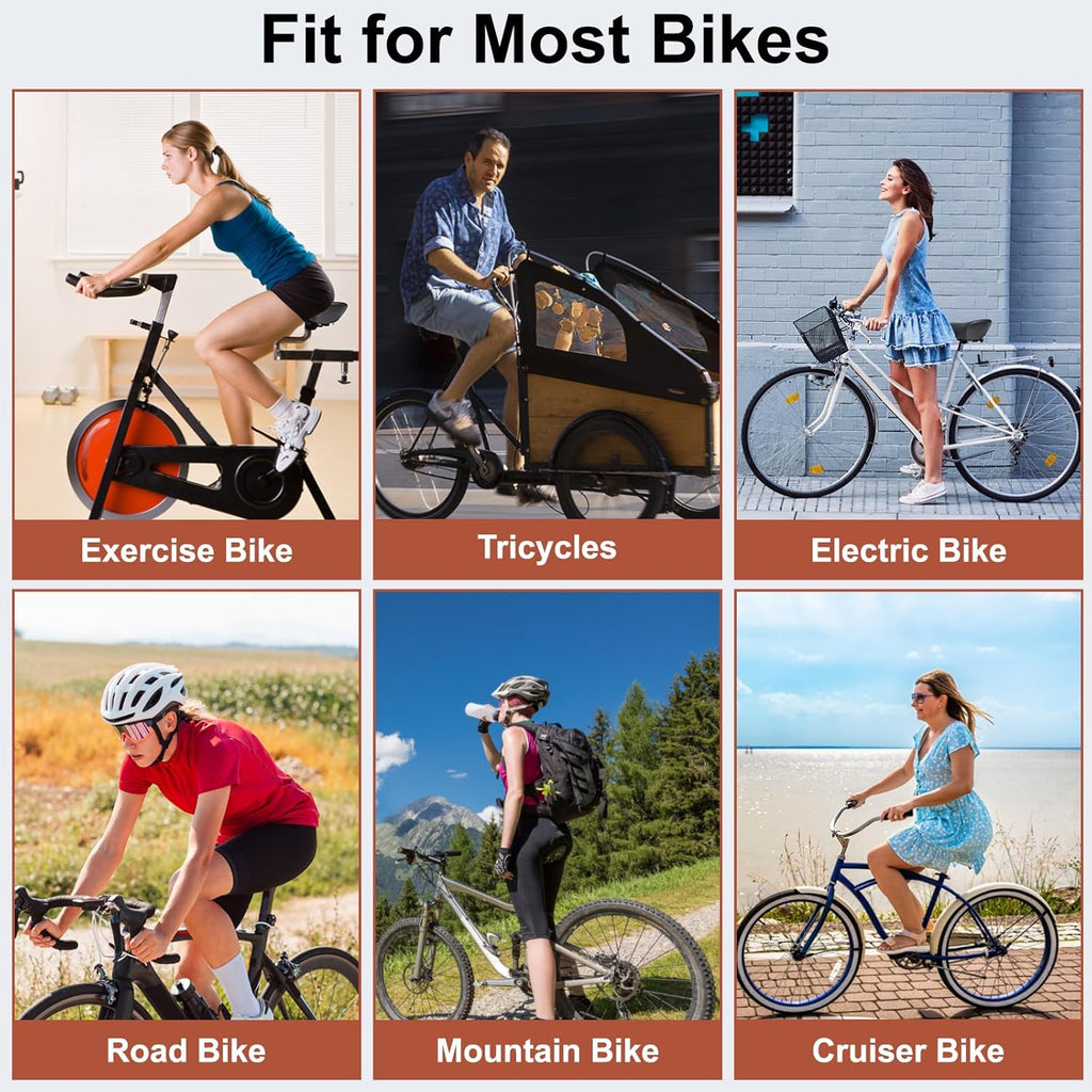 Skiennix Oversize Bike Seat - Extra Wide Noseless Cushion for Ultimate Comfort | Waterproof Memory Foam Fit for Peloton, Exercise & City Bikes