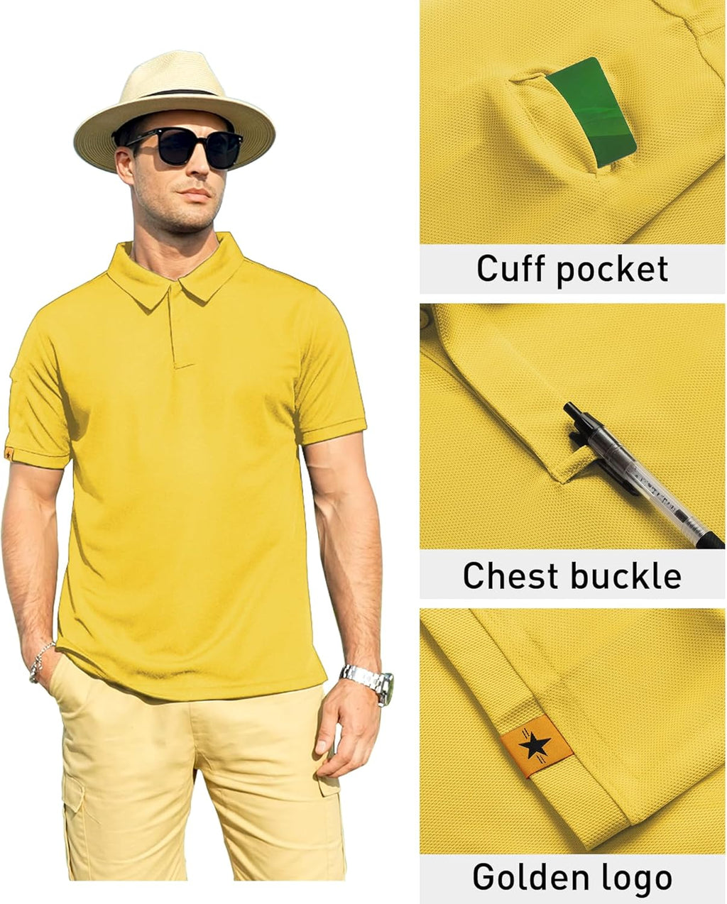 ZITY Men's Polo Shirt - Short Sleeve Tactical Athletic Golf T-Shirt | Stylish Casual Collared Design