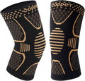 Double Couple Copper Knee Brace - Compression Sleeve Support for Pain Relief | 2 Pack for Men & Women