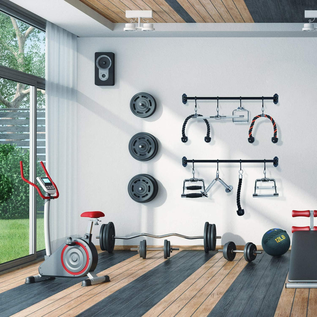 Yes4All Cable Machine Attachments - Versatile Row Handles, Tricep Rope & Bars for Home Gym | Load Up to 880 LB