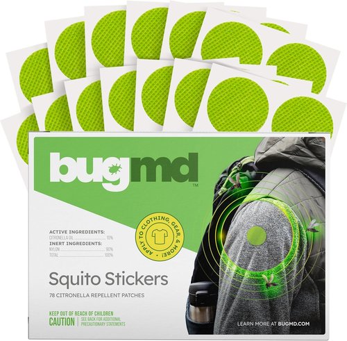 BugMD Squito Stickers - Effective Mosquito Repellent Patches for Adults & Kids | 78 Safe Patches for Outdoor Use