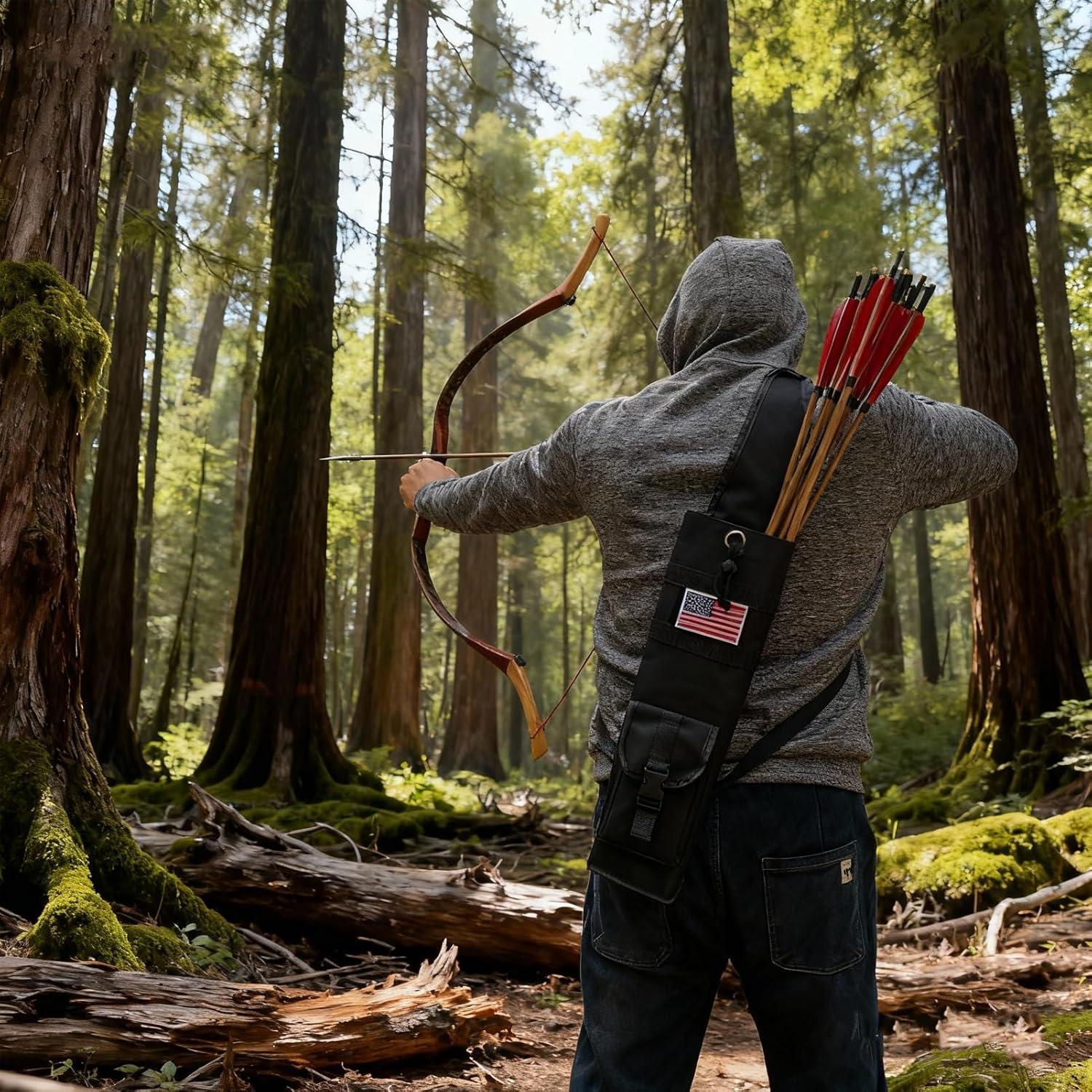 Quiver for Arrows by [Brand Name] - Versatile Hip & Shoulder Quiver with Drawstring Closure | Ideal for Archery