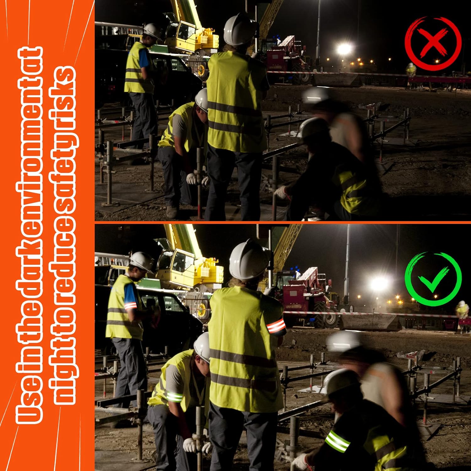 Zubebe Reflective Bands - 48 High Visibility Safety Straps for Wrist, Arm, Ankle & Leg | Perfect for Night Walking, Cycling & Running