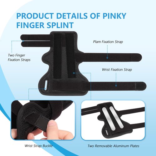 joingood Pinky Finger Splint, Boxer Fracture Splint, Metacarpal Splint for 4th or 5th Finger, Finger Splint for Broken Finger Trigger Finger Arthritis Tendonitis,Fits for Left & Right Hand(Mesh,S/M)