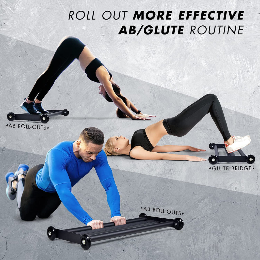 Yes4All Glute Ham Glider, Exercise Wheels for Home Gym Fitness, Glute Hamstring, Booty Building, Leg Excerise & Ab Roller for Abs Workout Equipment