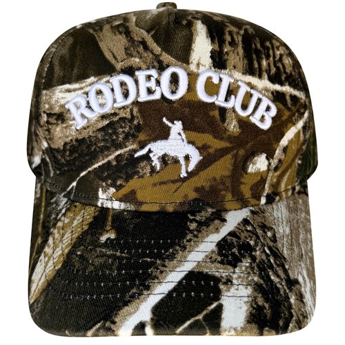 Rodeo Club Camo Western Trucker Hat | Men & Women | Country Caps for Cowgirls Cowboys | Camo Embroidered Cotton | Snapback