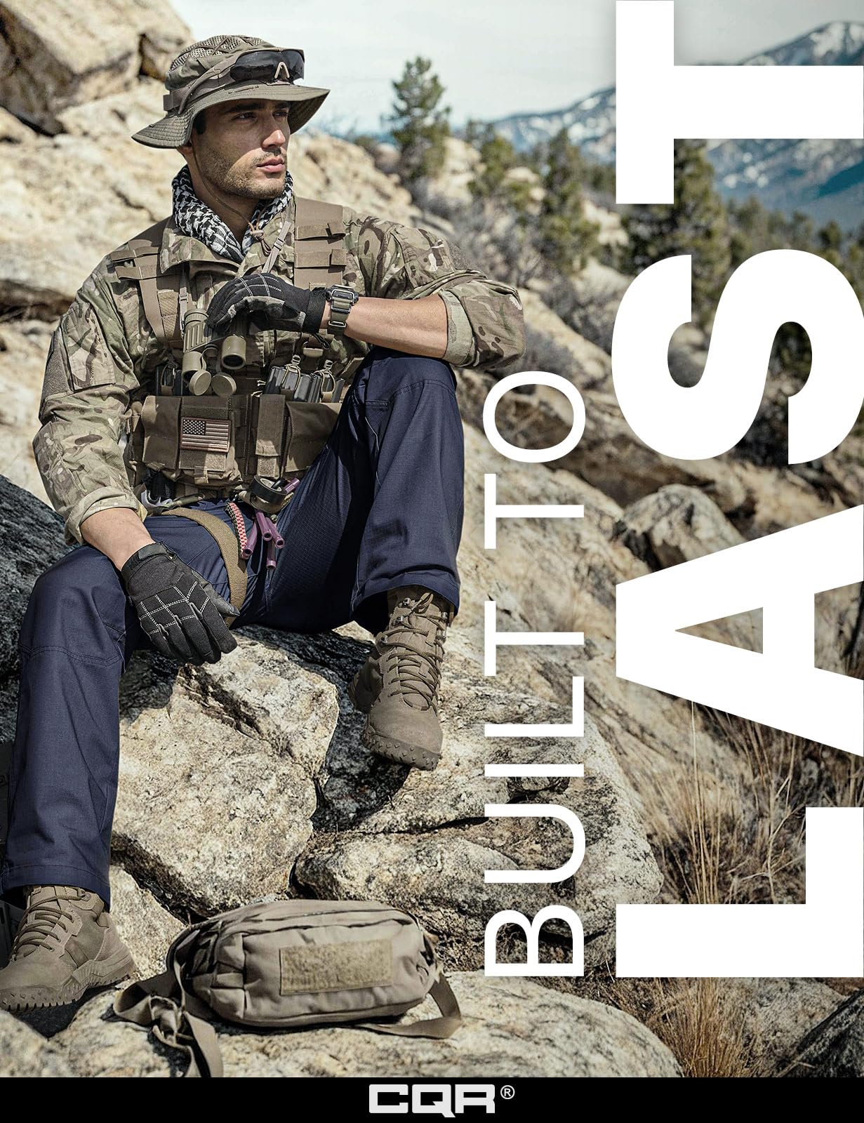 CQR Men's Tactical Pants, Water Resistant Ripstop Cargo Pants, Lightweight EDC Work Hiking Pants, Outdoor Apparel, Raider Police Navy, 32W x 34L