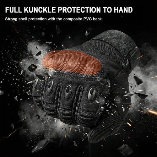 HYCOPROT Utility Tactical Gloves for Men,Motorcycle & Shooting Glove with Touchscreen Hard Shell Palm Pad Knuckle Protection Durable Work Security Military Gear for Airsoft Hunting Riding Cycling