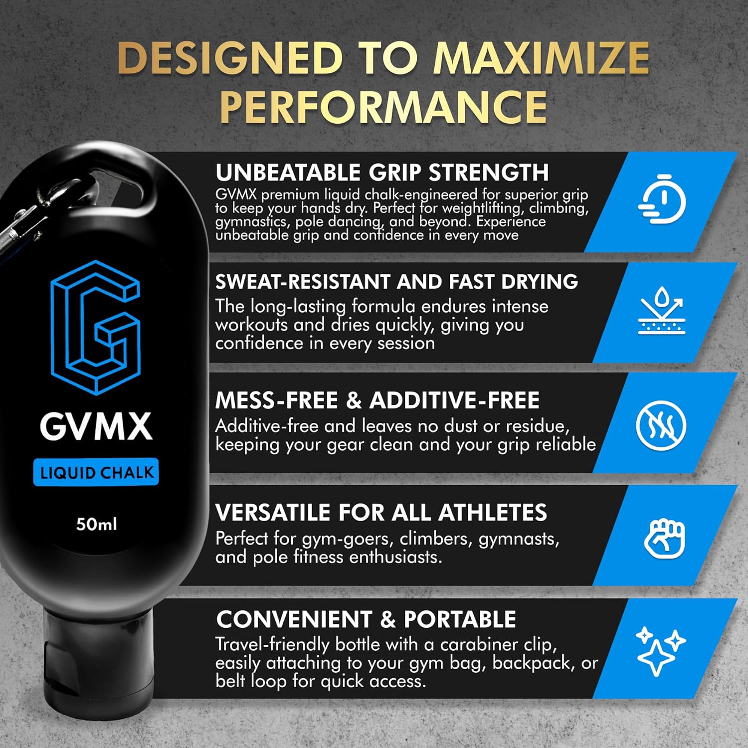 Superior Grip Liquid Chalk by [Brand Name] - Premium Mess-Free Gym Chalk for Weightlifting & Climbing | 50ML/100ML/400ML